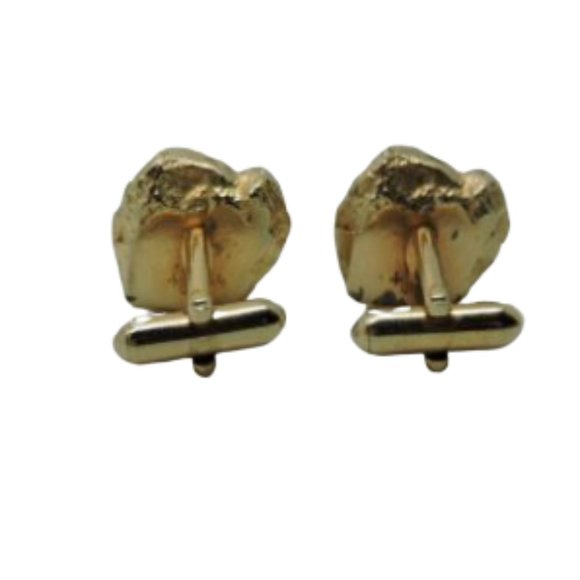 SWANK Cufflinks Gold Nuggets Watermelon Rhinestone - Picture 3 of 3